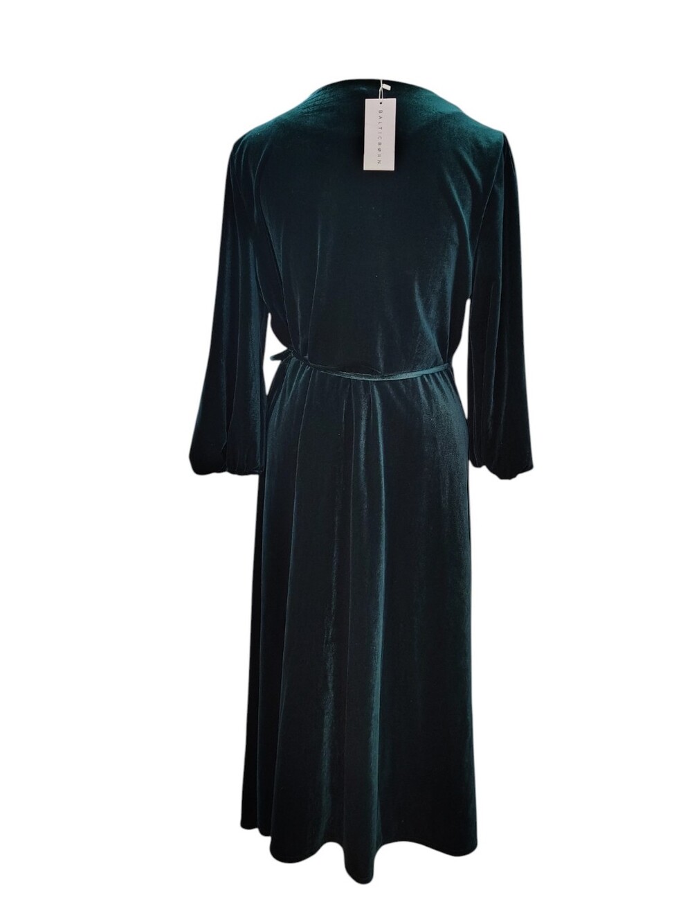 NWT Baltic Born Beckinsale Velvet Wrap Dress Dark Green Large - Picture 3 of 10
